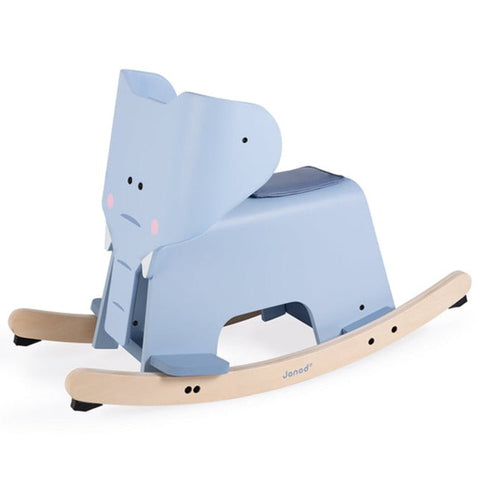 Janod Wooden Rocking Elephant with removable protection, for baby and toddler-Rocking Horses & Animals-Baby & Toddler Gifts, Baby Ride On's & Trikes, Early Years. Ride On's. Bikes. Trikes, Janod Toys, Ride On's. Bikes & Trikes, Rocking-Learning SPACE
