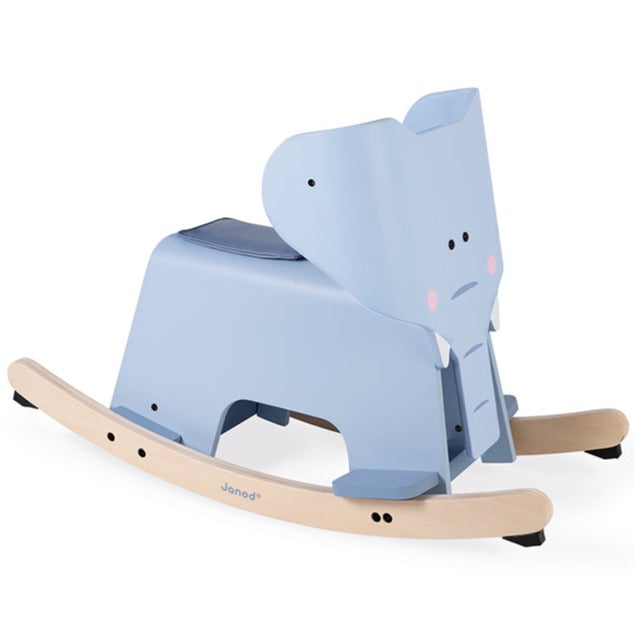 Janod Wooden Rocking Elephant with removable protection, for baby and toddler-Rocking Horses & Animals-Baby & Toddler Gifts, Baby Ride On's & Trikes, Early Years. Ride On's. Bikes. Trikes, Janod Toys, Ride On's. Bikes & Trikes, Rocking-Learning SPACE