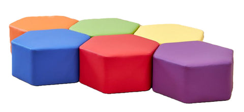 Large Hexagon Foam Seat-Modular Seating, Padded Seating, Seating, Willowbrook-250mm (Early Years)-Set of 6-Learning SPACE