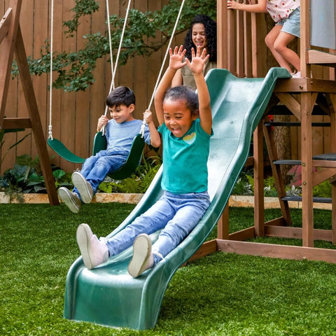Wilderness Point Swing Set with Slide-Kidkraft Toys, Outdoor Swings, Outdoor Toys & Games, Playground Equipment-Learning SPACE
