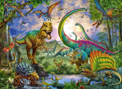 200 Piece Jigsaw Puzzle - Realm Of The Giants Dinosaurs XXL-100-1000 Piece Jigsaw, Dinosaurs. Castles & Pirates, Gifts for 5-7 Years Old, Imaginative Play, Ravensburger Jigsaws-Learning SPACE