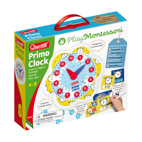 Quercetti First Clock - DIY Toy Clock Kit-Craft Activities & Kits, Fine Motor Skills, Time-Learning SPACE