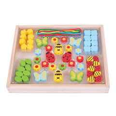 Bead Box (Garden)-Arts & Crafts, Bigjigs Toys, Craft Activities & Kits, Early Arts & Crafts, Learning Difficulties, Maths, Primary Arts & Crafts, Primary Maths, Shape & Space & Measure, Tracking & Bead Frames, Wooden Toys-Learning SPACE