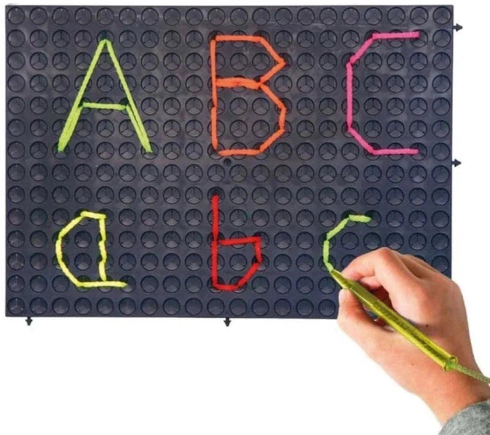 Black UV-Lacing Pattern Board (Single)-Additional Need, Blind & Visually Impaired, Early Years Maths, Fine Motor Skills, Lacing, Learning Difficulties, Maths, Memory Pattern & Sequencing, Primary Maths, Stock, Strength & Co-Ordination, UV Reactive-Learning SPACE