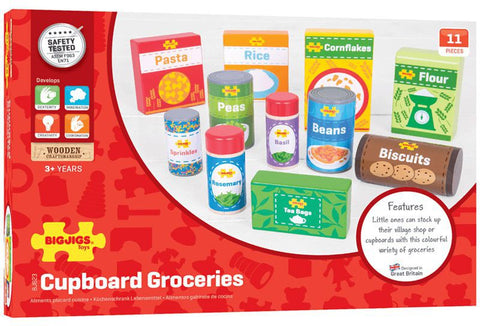 Cupboard Groceries - PlayFood-Bigjigs Toys, Calmer Classrooms, Feeding Skills, Gifts For 2-3 Years Old, Imaginative Play, Kitchens & Shops & School, Life Skills, Play Food, Play Kitchen Accessories, Stock, Wooden Toys-Learning SPACE