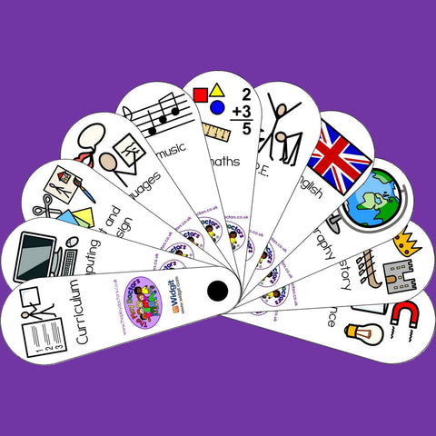 Curriculum At School Subject Symbol Fan-Hand Fans-Back To School, Calmer Classrooms, communication, Communication Games & Aids, Fans & Visual Prompts, Helps With, Life Skills, Neuro Diversity, Planning And Daily Structure, Play Doctors, Primary Literacy, PSHE, Schedules & Routines, Seasons, Social Stories & Games & Social Skills, Stock-Learning SPACE