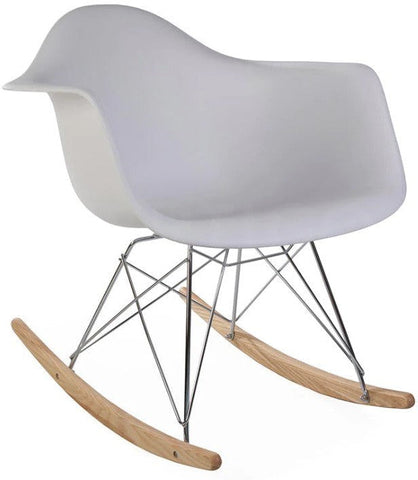 Eames Style Rocking Arm Chair-Calming and Relaxation, Helps With, Matrix Group, Movement Chairs & Accessories, Nurture Room, Rocking, Seating, Sensory Room Furniture-White-Learning SPACE