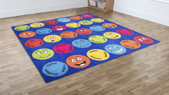 Emotions™ Interactive Square 3x3m Carpet-Additional Need, Calmer Classrooms, Emotions & Self Esteem, Helps With, Kit For Kids, Mats & Rugs, Multi-Colour, Placement Carpets, Rugs, Social Emotional Learning, Square-Learning SPACE