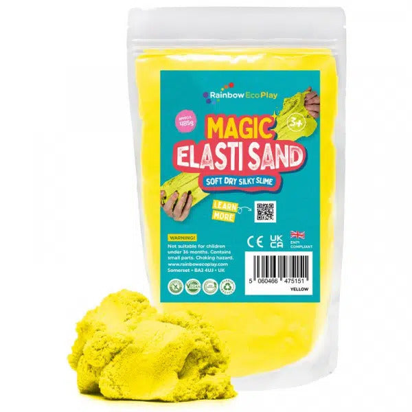 Magic Elasti Sand 485g-Early Education & Smart Toys-Arts & Crafts, Baby Bath. Water & Sand Toys, Calming and Relaxation, Craft Activities & Kits, Early Arts & Crafts, Eco Friendly, Helps With, Messy Play, Modelling Clay, Primary Arts & Crafts, Rainbow Eco Play, Sand, Sand & Water, Tactile Toys & Books, Water & Sand Toys-Yellow-Learning SPACE
