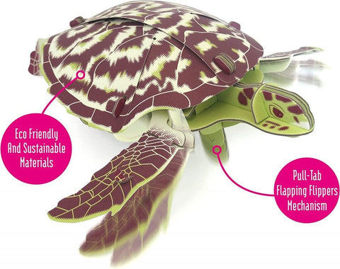 Eco-Friendly Mini Build Your Own Paper Hawksbill Turtle Kit-Arts & Crafts, Craft Activities & Kits, Eco Friendly, Engineering & Construction, Gifts for 8+, Learning Activity Kits, Paper Engine, S.T.E.M, Technology & Design, World & Nature-Learning SPACE