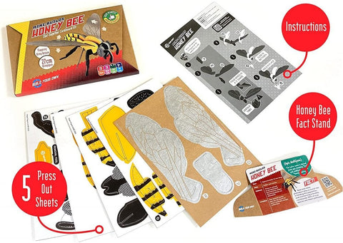 Eco-Friendly Mini Build Your Own Paper Honey Bee Kit-Additional Need, Arts & Crafts, Craft Activities & Kits, Eco Friendly, Engineering & Construction, Fine Motor Skills, Gifts for 8+, Helps With, Learning Activity Kits, Paper Engine, S.T.E.M, Technology & Design, World & Nature-Learning SPACE