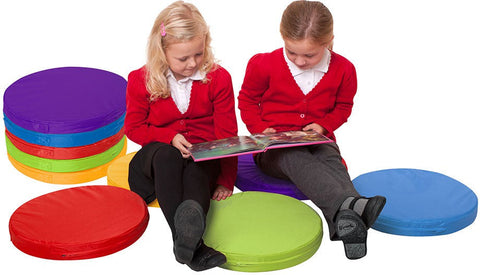Pack of 10 Carry Cushions-Bean Bags & Cushions, Chill Out Area, Cushions, Eden Learning Spaces, Mats, Multi-Colour, Nurture Room, Sit Mats, Stock-Learning SPACE