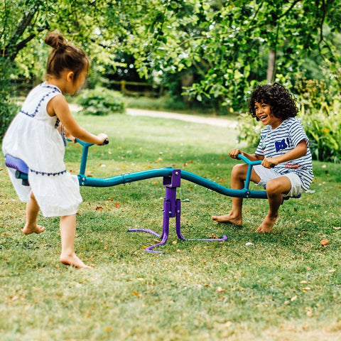 Plum® Rotating See Saw - Purple/Teal-Active Games, Additional Need, AllSensory, Balancing Equipment, Bounce & Spin, Games & Toys, Garden Game, Gross Motor and Balance Skills, Helps With, Plum Play, See Saws, Sensory Seeking, Stock-Learning SPACE