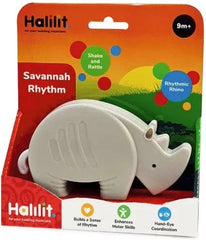 Savannah Baby Shaker - Rhino-AllSensory, Baby & Toddler Gifts, Baby Cause & Effect Toys, Baby Musical Toys, Baby Sensory Toys, Gifts For 1 Year Olds, Gifts For 3-6 Months, Halilit Toys, Music-Learning SPACE