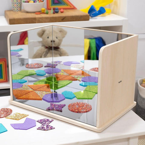 Infinite Reflections Wooden Mirror-AllSensory, Best Seller, Sensory Mirrors, Stock, TickiT, Visual Sensory Toys-Learning SPACE