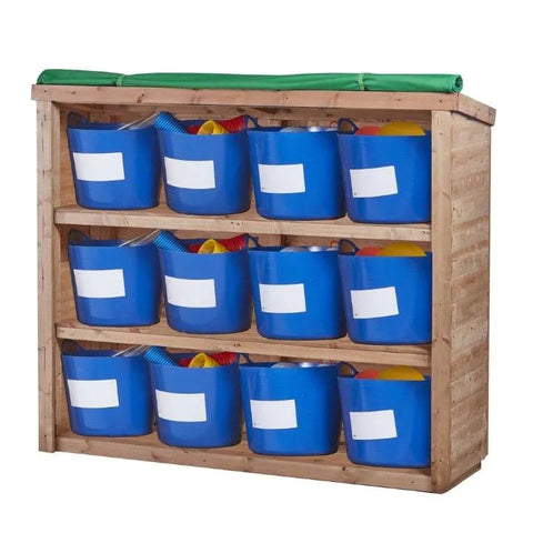 Single OutDoor Coverup Shelving Unit For Medium Tubs-Cosy Direct, Forest School & Outdoor Garden Equipment, Outdoor Furniture, Shelves, Storage, Storage Bins & Baskets-Learning SPACE