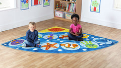 Under the Sea™ Corner Placement 2x2m Carpet-Corner & Semi-Circle, Kit For Kids, Mats & Rugs, Placement Carpets, Rugs, Underwater Sensory Room, World & Nature-Learning SPACE