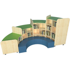 KubbyClass® Junior Curved Bookcase and Seat - Set H-Furniture, Library Furniture, Willowbrook-Learning SPACE